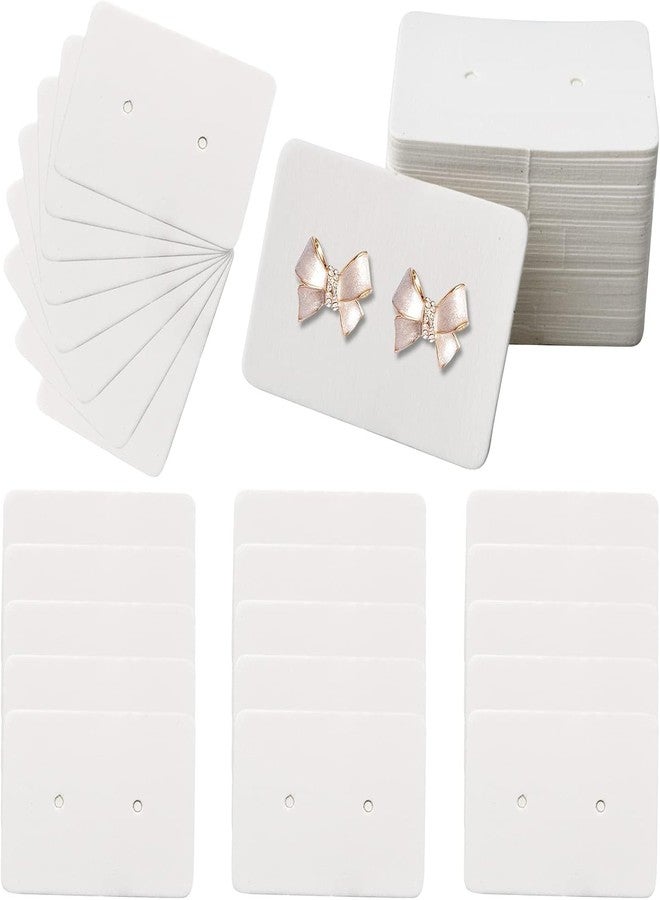 Zenomia White Small Earring Display Cards Paper Earring Card Holder Rectangle Shape Price Label Tags Cards for Ear Studs Display Jewelry Packaging, 3.5 cm x 2.5 cm (100pcs) - Image 1